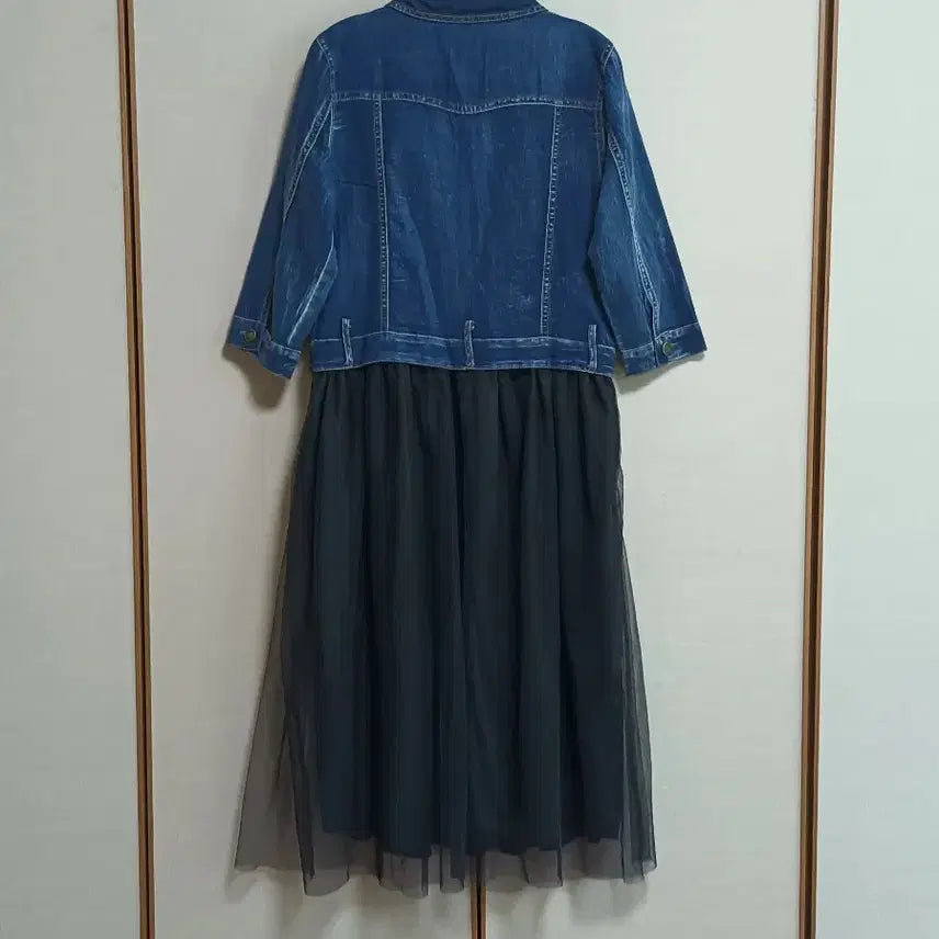 [BUNJANG] Denim Top and Skirt Long Dress / 청 데님 +샤스커트 원피스