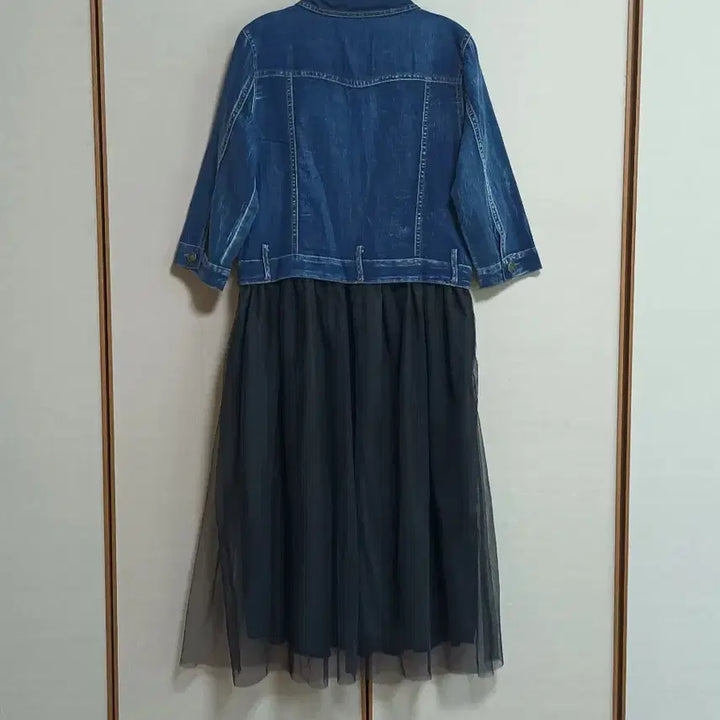 [BUNJANG] Denim Top and Skirt Long Dress / 청 데님 +샤스커트 원피스