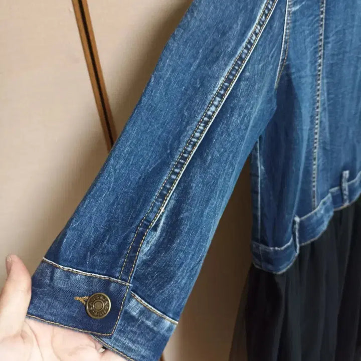 [BUNJANG] Denim Top and Skirt Long Dress / 청 데님 +샤스커트 원피스