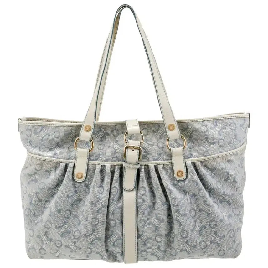 [BUNJANG] Celine Triomphe Sky Blue Canvas Shoulder Bag / [정품] 셀린느 트리오페 스카이블루 캔버스 숄더백