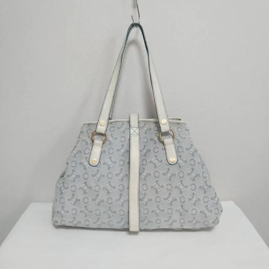 [BUNJANG] Celine Triomphe Sky Blue Canvas Shoulder Bag / [정품] 셀린느 트리오페 스카이블루 캔버스 숄더백