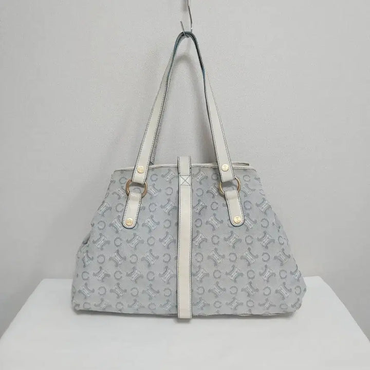 [BUNJANG] Celine Triomphe Sky Blue Canvas Shoulder Bag / [정품] 셀린느 트리오페 스카이블루 캔버스 숄더백