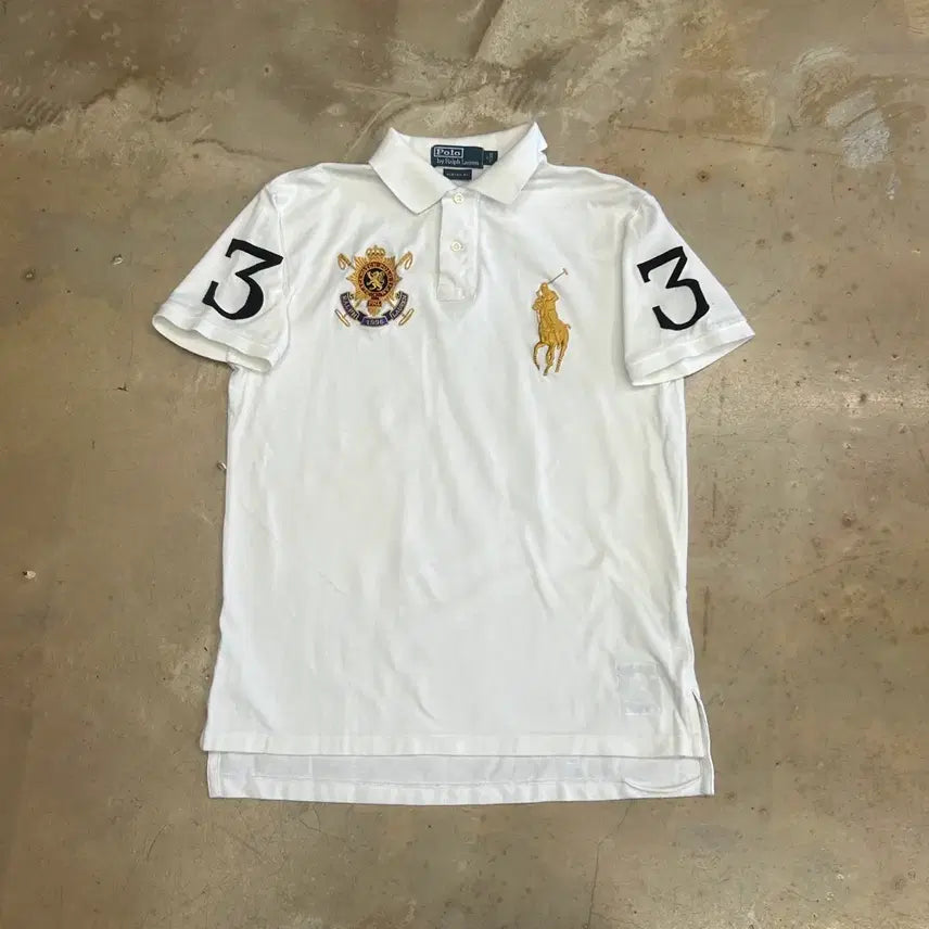 [BUNJANG] Polo Ralph Lauren Chef Keep White Collar Short Sleeve T-shirt Size M / M 폴로랄프로렌 치프키프 화이트 카라 반팔티