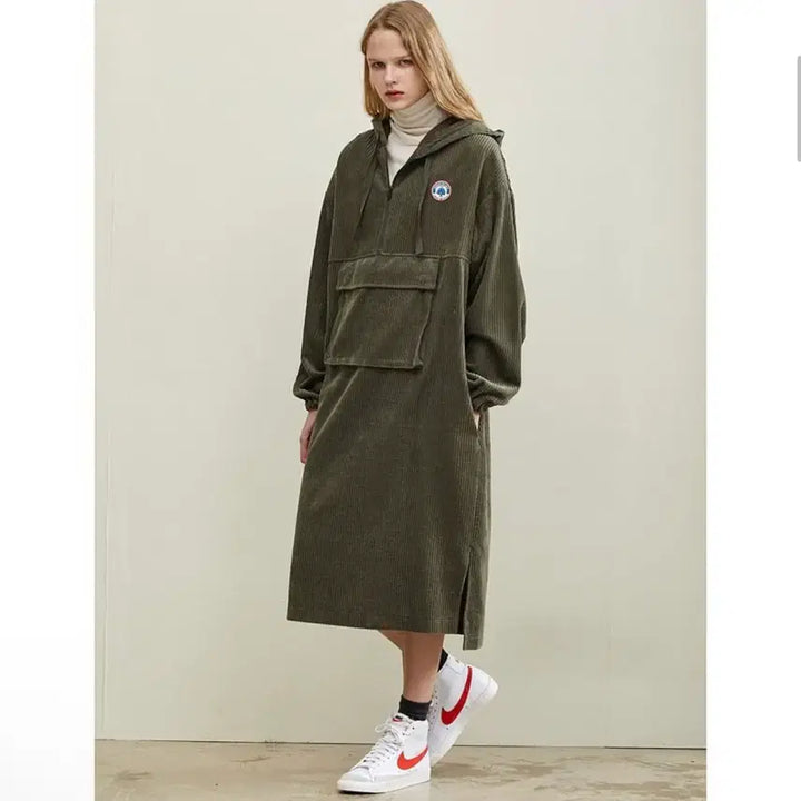 [BUNJANG] Studio Tomboy Corduroy Hooded Long Dress / 스튜디오톰보이 후드 코듀로이 원피스 free