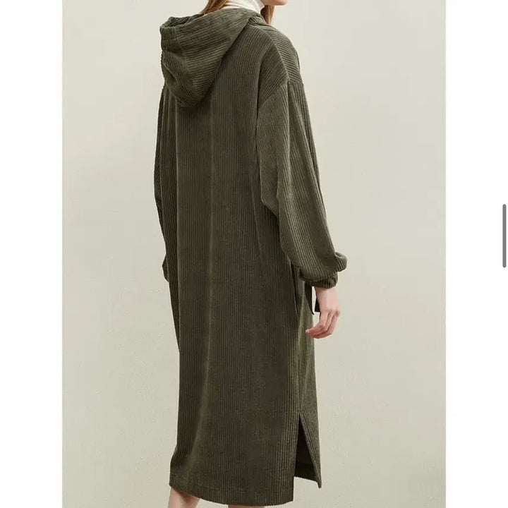 [BUNJANG] Studio Tomboy Corduroy Hooded Long Dress / 스튜디오톰보이 후드 코듀로이 원피스 free