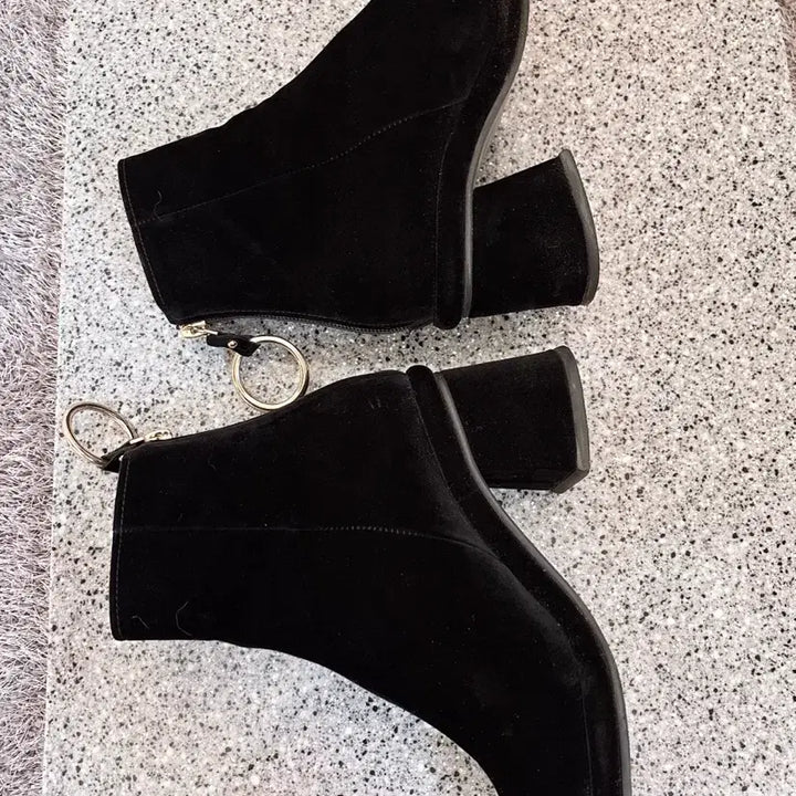 [BUNJANG] Reike Nen Black Suede Ankle Boots / Reike nen 레이크넨 블랙 스웨이드 앵클부츠 6cm 225