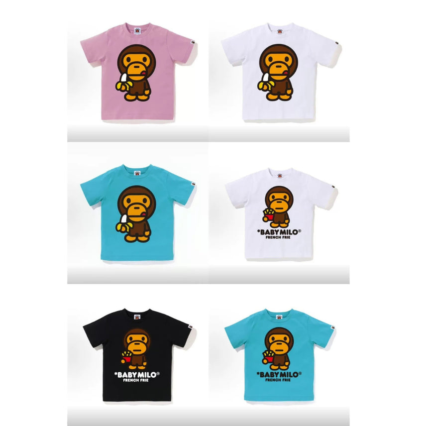 [BUNJANG] BAPE Kids Milo Graphic T-Shirt / (해외/120-160) 베이프 키즈 2종 베이비 마일로 반팔 구매대행