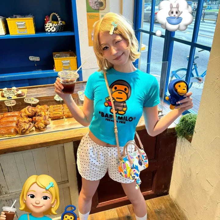 [BUNJANG] BAPE Kids Milo Graphic T-Shirt / (해외/120-160) 베이프 키즈 2종 베이비 마일로 반팔 구매대행