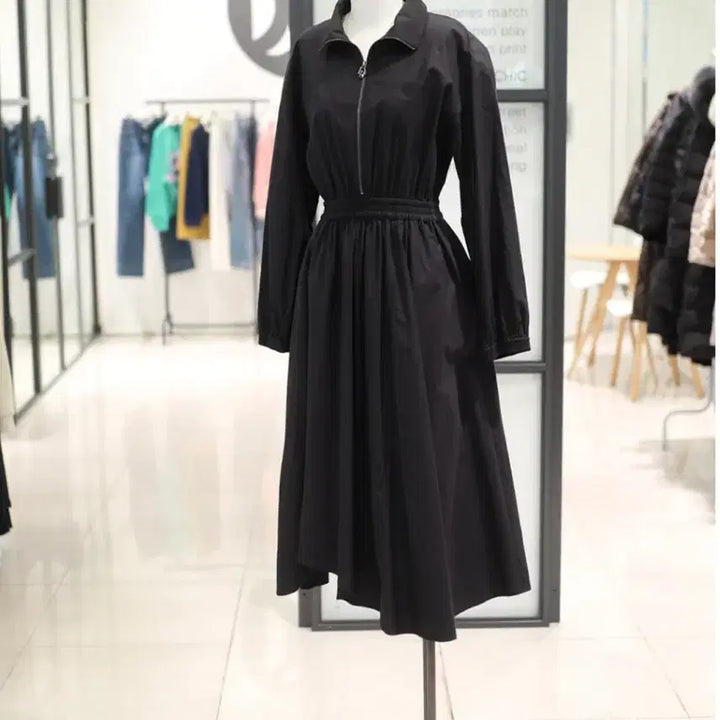 [BUNJANG] DEUEL Shirring Long Dress / 듀엘 반집업 셔링 롱 원피스 55 새상품 팝니다