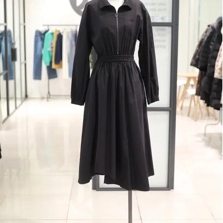 [BUNJANG] DEUEL Shirring Long Dress / 듀엘 반집업 셔링 롱 원피스 55 새상품 팝니다