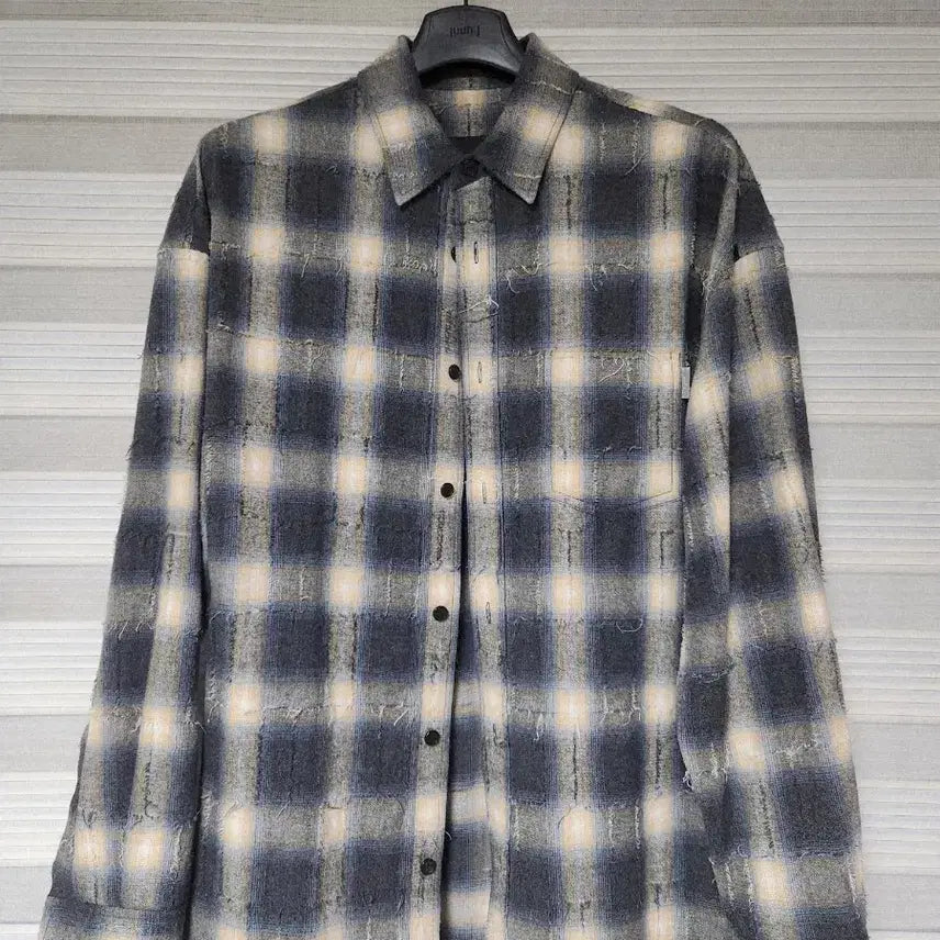 [BUNJANG] Juun.J 25FW Grid Needle Check Shirt Size 44 / 준지 25FW 그리드 니들 체크 셔츠 44