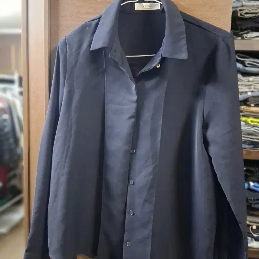[BUNJANG] Victoria Long Sleeve Shirt (S) / Victoria 블랙 긴팔 셔츠(S)