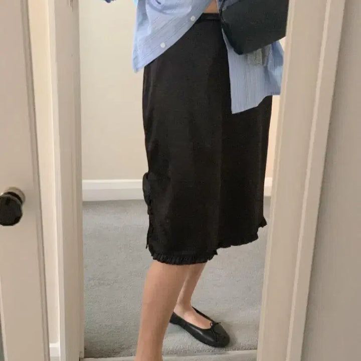 [BUNJANG] Satin Frill Skirt / (새상품) 프릴 새틴 스커트