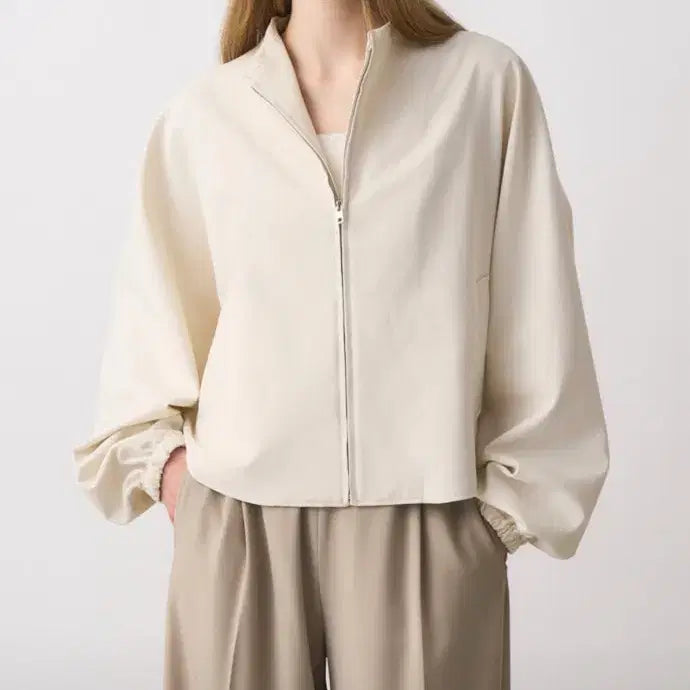 [BUNJANG] The Cashmere Dolman Sleeve Zip-up Jumper / 더캐시미어 26신상 돌먼 슬리브 집업 점퍼 (cream)