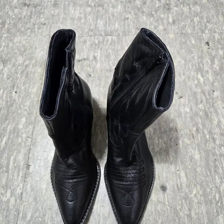 [BUNJANG] Topshop Black Leather Western Boots 37 / 탑샵 블랙 가죽 웨스턴 부츠 37
