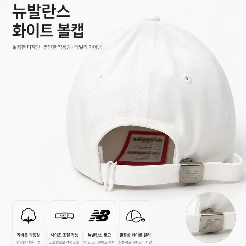 [BUNJANG] New Balance White Ball Cap / 뉴발란스 화이트 볼캡 모자 새상품