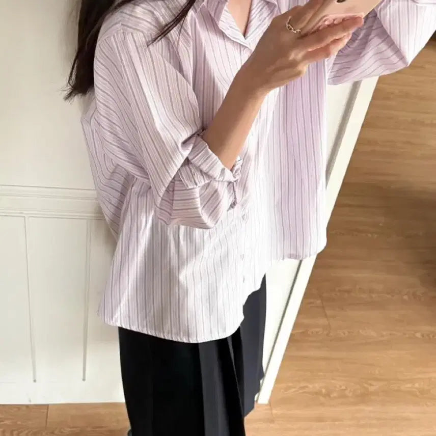 [BUNJANG] Stripe Shirt Pink / (새상품) 스트라이프 셔츠 pink