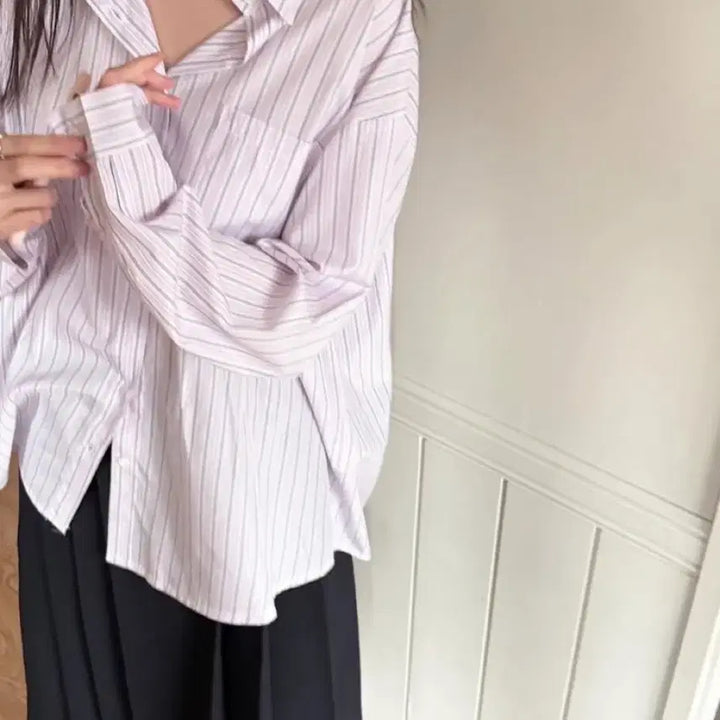 [BUNJANG] Stripe Shirt Pink / (새상품) 스트라이프 셔츠 pink