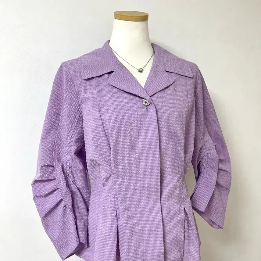 [SOLD OUT] 셔링 퍼프 블라우스 자켓 55-66 스판
