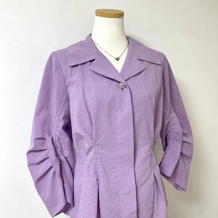 [SOLD OUT] 셔링 퍼프 블라우스 자켓 55-66 스판