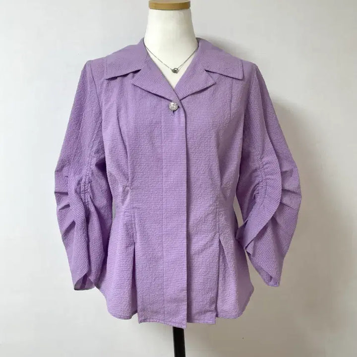 [SOLD OUT] 셔링 퍼프 블라우스 자켓 55-66 스판