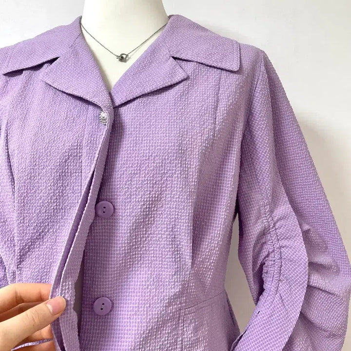 [SOLD OUT] 셔링 퍼프 블라우스 자켓 55-66 스판