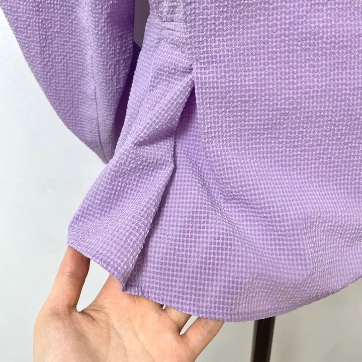 [SOLD OUT] 셔링 퍼프 블라우스 자켓 55-66 스판