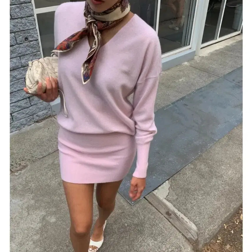 [BUNJANG] MEMO Knit Mini Dress Nicol New / MEMO 메모 니트 드레스 니콜~새상품