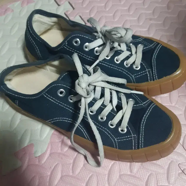 [BUNJANG] Navy Canvas Sneakers / 네이비 캔버스 운동화 기본 스니커즈
