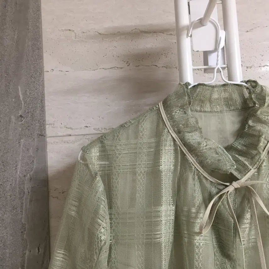 [BUNJANG] SJSJ Lace Blouse / 한섬 SJSJ 에스제이 시스루 레이스 블라우스 55