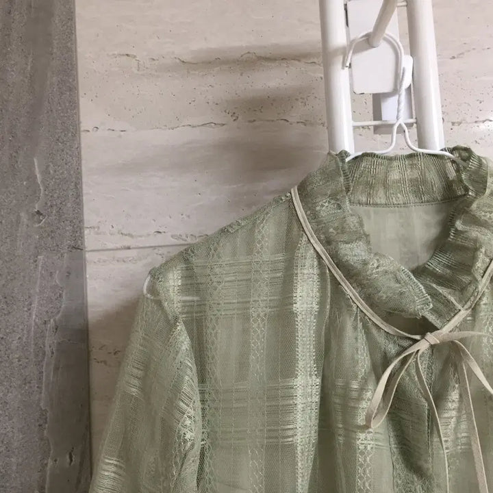 [BUNJANG] SJSJ Lace Blouse / 한섬 SJSJ 에스제이 시스루 레이스 블라우스 55
