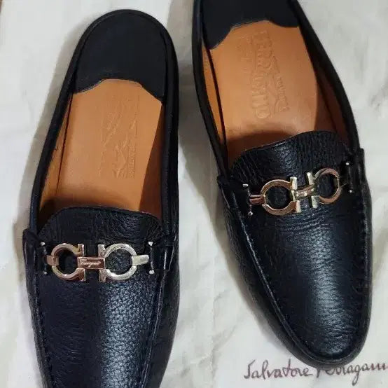 [BUNJANG] Ferragamo Gancini Gold-Trimmed Mule Slippers / (240)일회사용 페라가모 금장간치니 슬리퍼 블로퍼 뮬