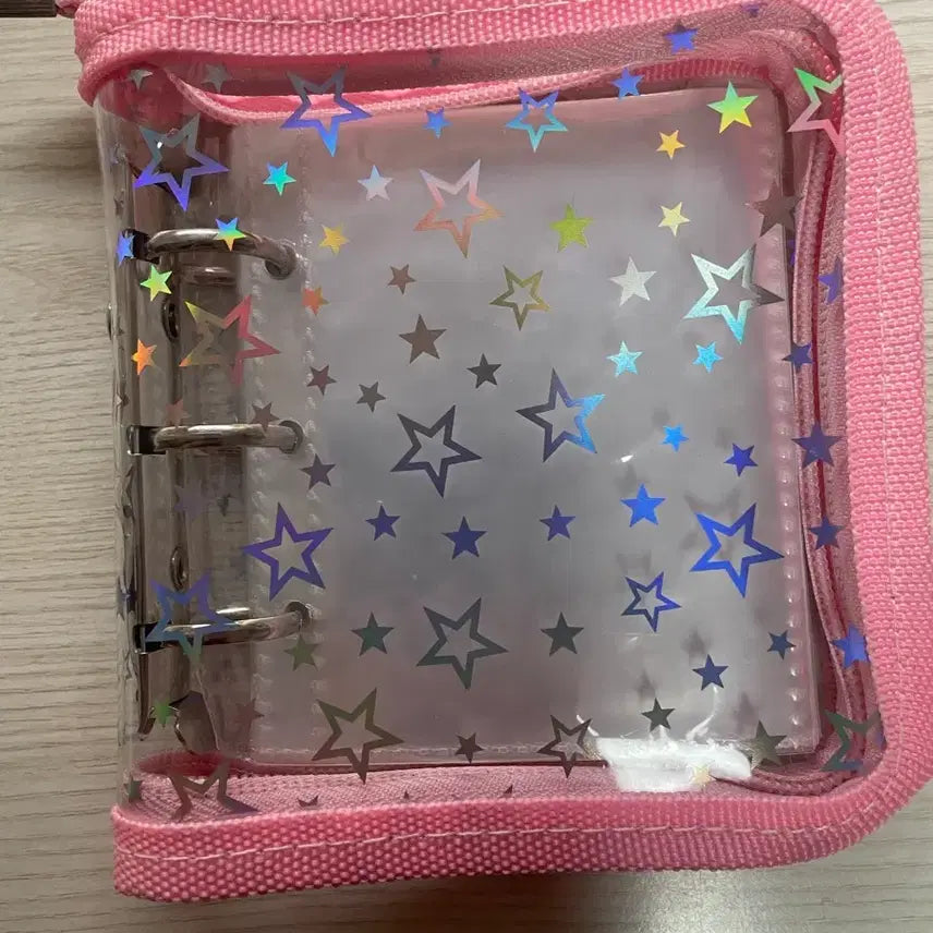 [BUNJANG] Pink Star Zipper A5 Binder / 핑크 스타 지퍼 다이어리 육공 바인더