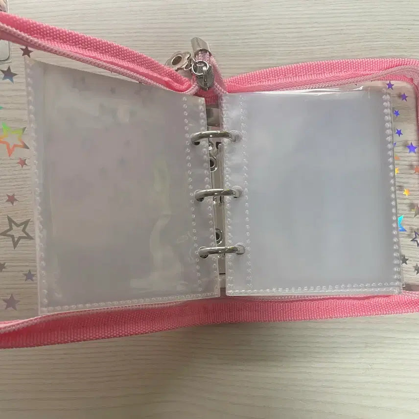 [BUNJANG] Pink Star Zipper A5 Binder / 핑크 스타 지퍼 다이어리 육공 바인더