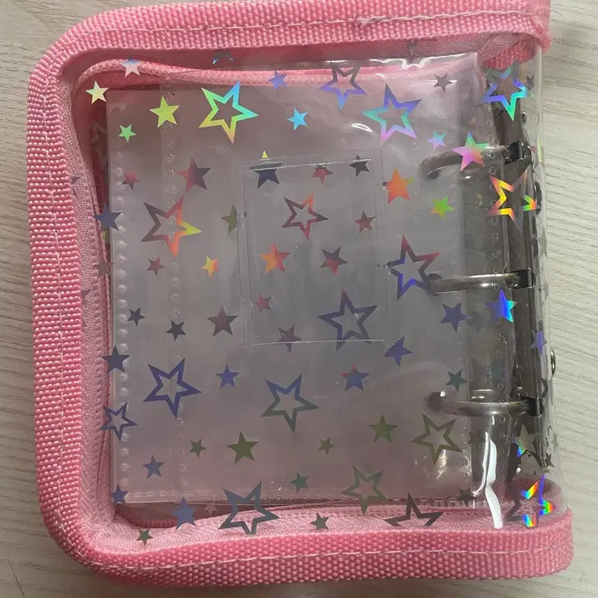 [BUNJANG] Pink Star Zipper A5 Binder / 핑크 스타 지퍼 다이어리 육공 바인더