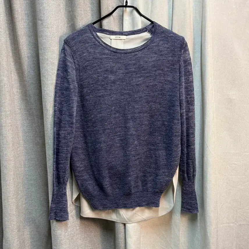 [BUNJANG] System Linen Blend Knit Blouse - Size 66 / [66] SYSTEM 한섬 시스템 린넨혼방 니트 블라우스