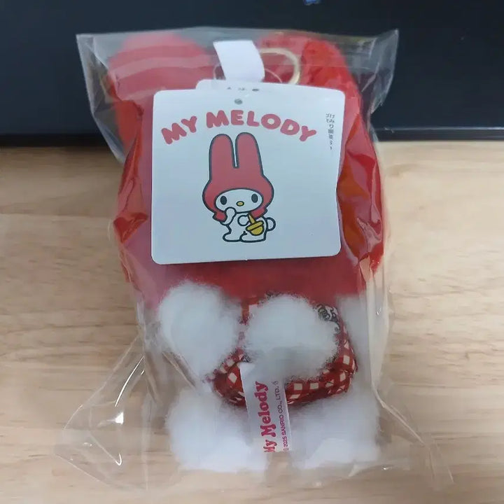 [BUNJANG] Sanrio My Melody Red Check Mascot Plush Keychain (Sealed) / (미개봉) 산리오 마이멜로디 레드 체크 마스코트 인형 키링