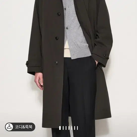 [BUNJANG] 타임옴므 백스트랩 히든 버튼 다크그레이 코트 / 타임옴므 백스트랩 히든 버튼 다크그레이 코트