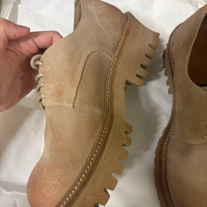 [BUNJANG] Yase 6.5cm Feather Commando Sole Suede Derby Shoes / 야세 6.5cm 페더 코만도솔 스웨이드 더비슈즈 250