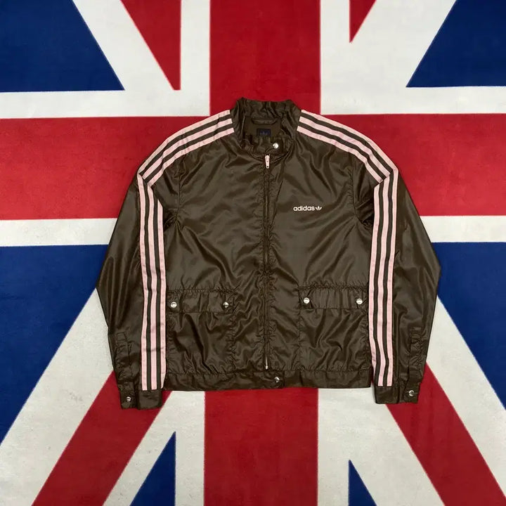 [BUNJANG] Adidas Brown Pink Windbreaker Jacket / 아디다스 브라운핑크 바람막이 90