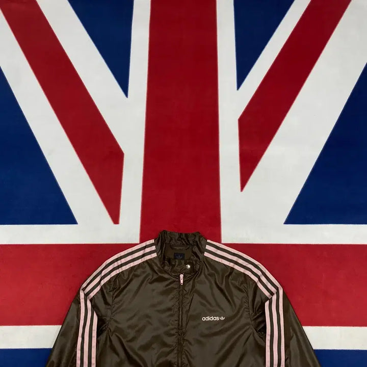 [BUNJANG] Adidas Brown Pink Windbreaker Jacket / 아디다스 브라운핑크 바람막이 90