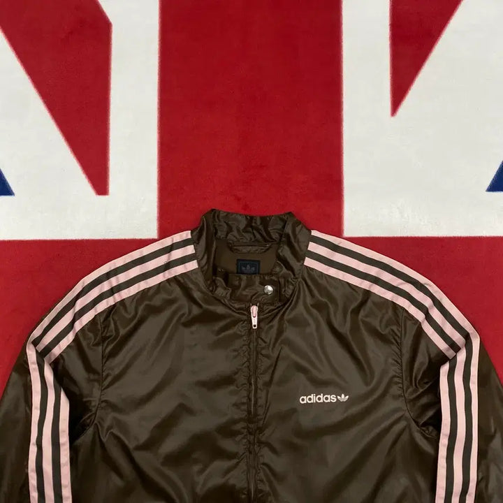 [BUNJANG] Adidas Brown Pink Windbreaker Jacket / 아디다스 브라운핑크 바람막이 90