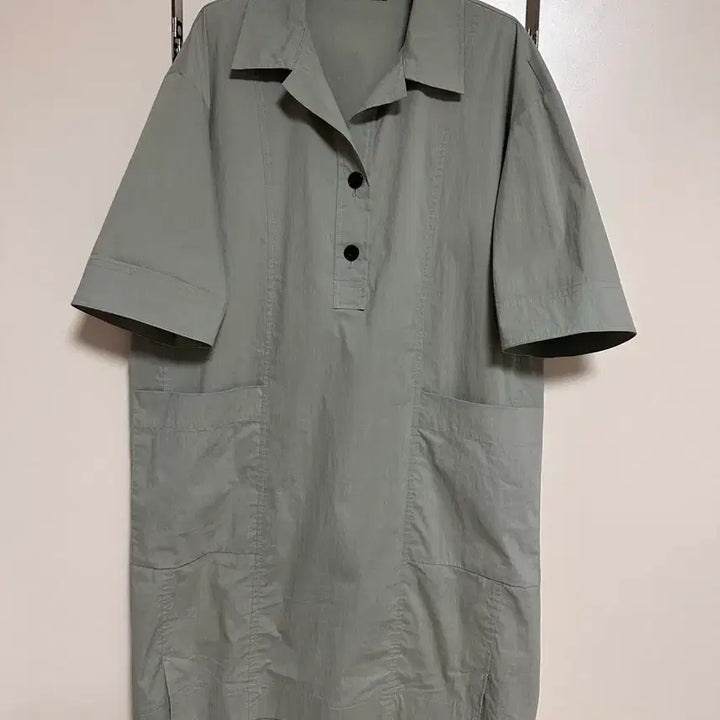 [BUNJANG] KUHO PLUS Short Sleeve Shirt Dress Khaki / kuho plus 반팔 카라 셔츠 원피스