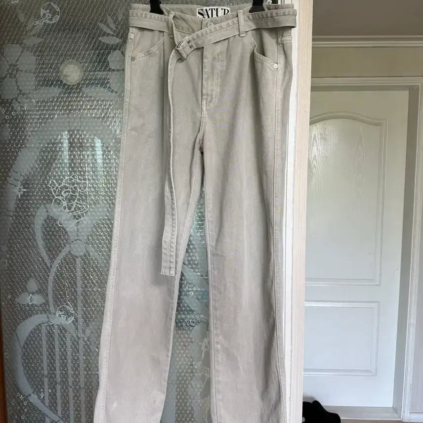 [BUNJANG] Sotte.r Cayenne One-Pleat Tailored Belted Denim Pants / 세터 카이엔 원턱 테일러드 벨티드 데님