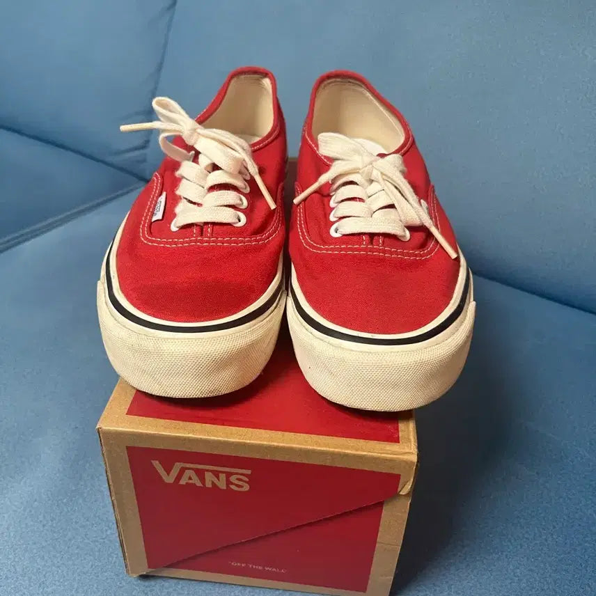 [BUNJANG] Vans Authentic 44 DX Anaheim Factory Racing Red Sneakers / 반스 어센틱 44 DX 애너하임 팩토리 레이싱 레드