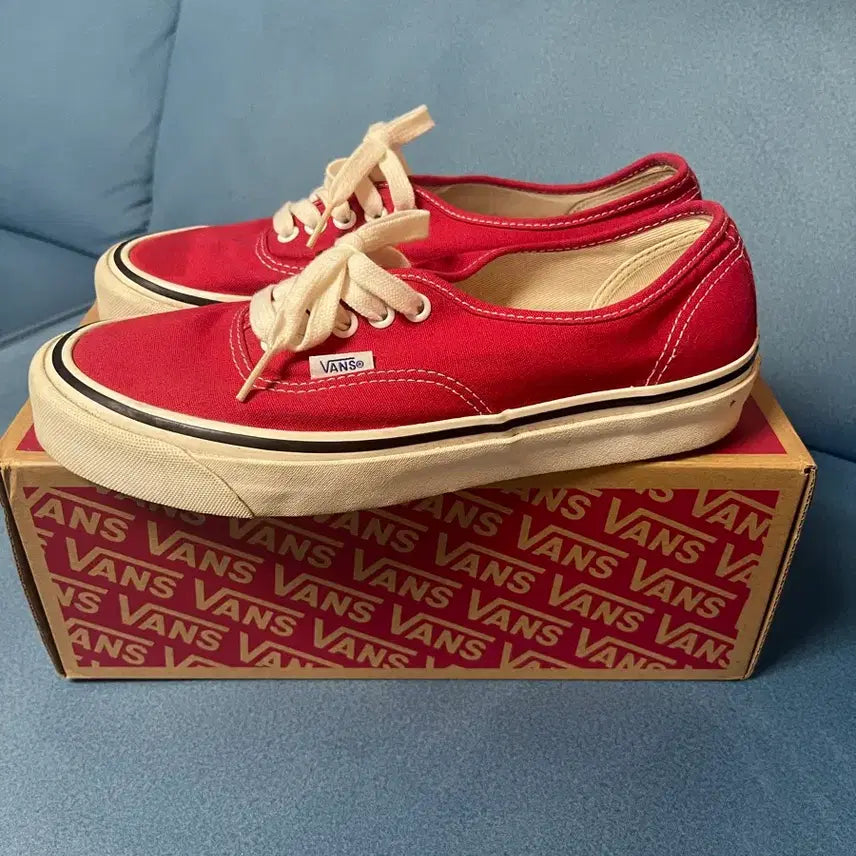 [BUNJANG] Vans Authentic 44 DX Anaheim Factory Racing Red Sneakers / 반스 어센틱 44 DX 애너하임 팩토리 레이싱 레드