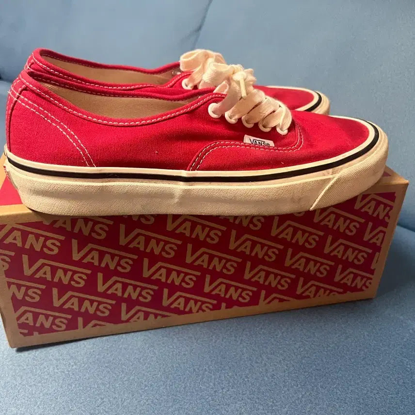 [BUNJANG] Vans Authentic 44 DX Anaheim Factory Racing Red Sneakers / 반스 어센틱 44 DX 애너하임 팩토리 레이싱 레드