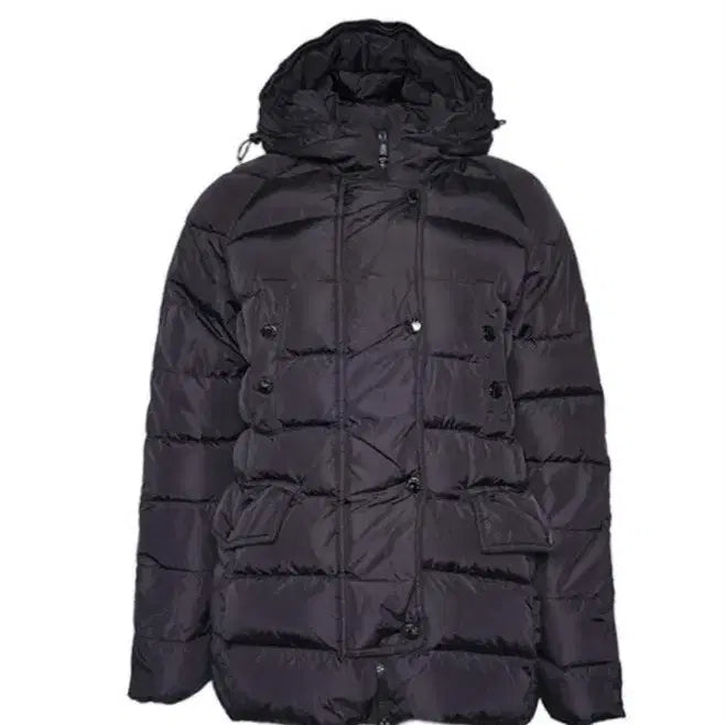 [BUNJANG] Moncler Polyamide &amp; Goose Down Hooded Padded Jacket / 몽클레어 (66) 블랙 폴리아미드 &amp; 구스 다운 버튼 후드 여성 패딩