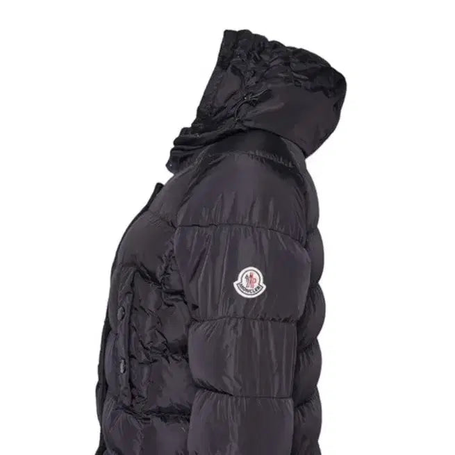 [BUNJANG] Moncler Polyamide &amp; Goose Down Hooded Padded Jacket / 몽클레어 (66) 블랙 폴리아미드 &amp; 구스 다운 버튼 후드 여성 패딩