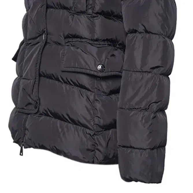 [BUNJANG] Moncler Polyamide &amp; Goose Down Hooded Padded Jacket / 몽클레어 (66) 블랙 폴리아미드 &amp; 구스 다운 버튼 후드 여성 패딩